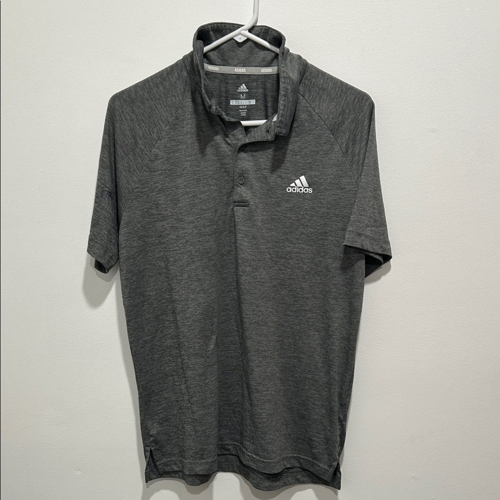 adidas Men's Heather Charcoal Polo Shirt